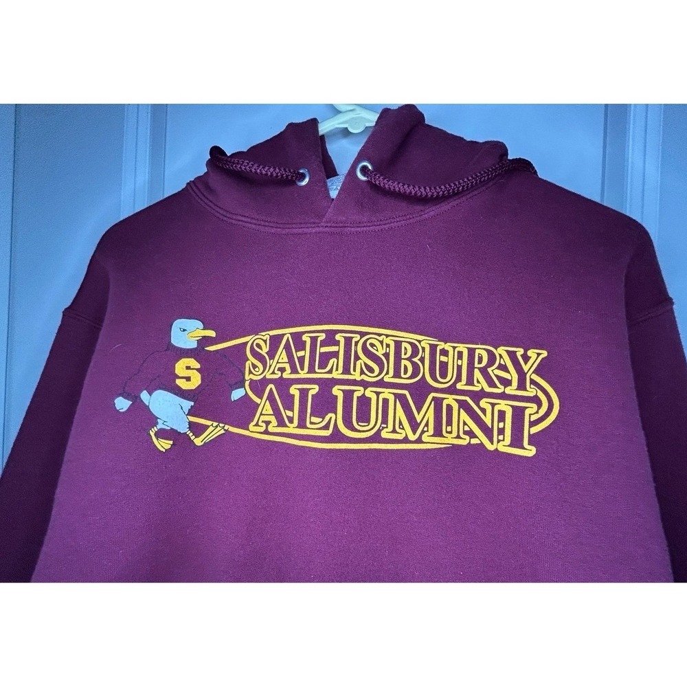Vintage Y2k Salisbury University College Alumni Graphic Hoodie Sweatshirt‎ Sz M